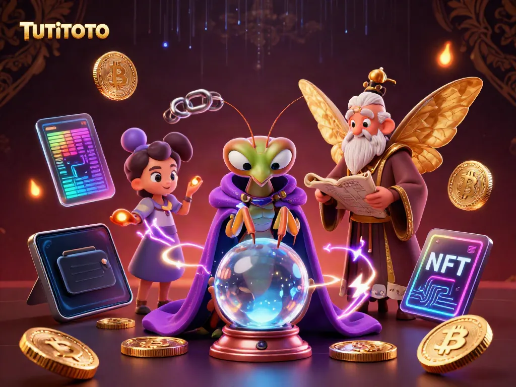 TUTITOTO engages players with a 3D fortune teller and neon coin elements, enhancing gaming excitement.