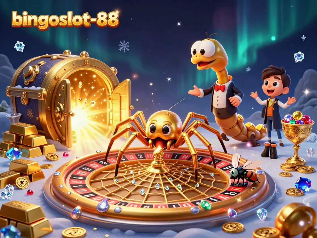 Permainan mengasyikkan di bingoslot-88 dengan laba-laba dan penjual centipede dalam suasana temanya.