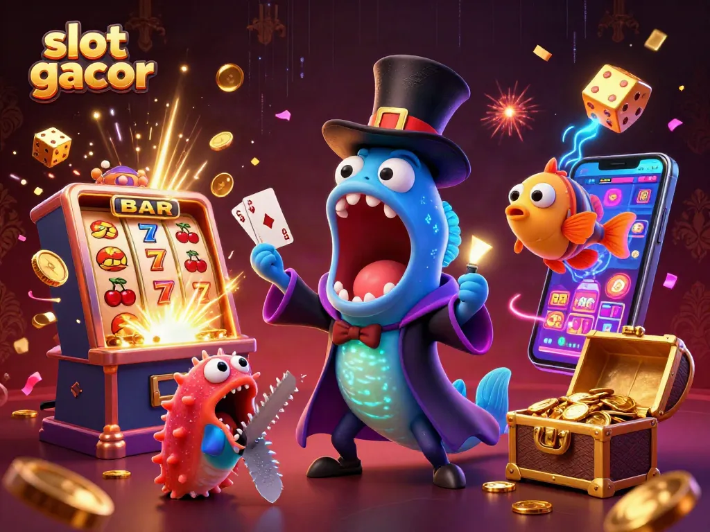 Slot gacor dengan jackpot coins berlimpah di ilustrasi kasino 3D
