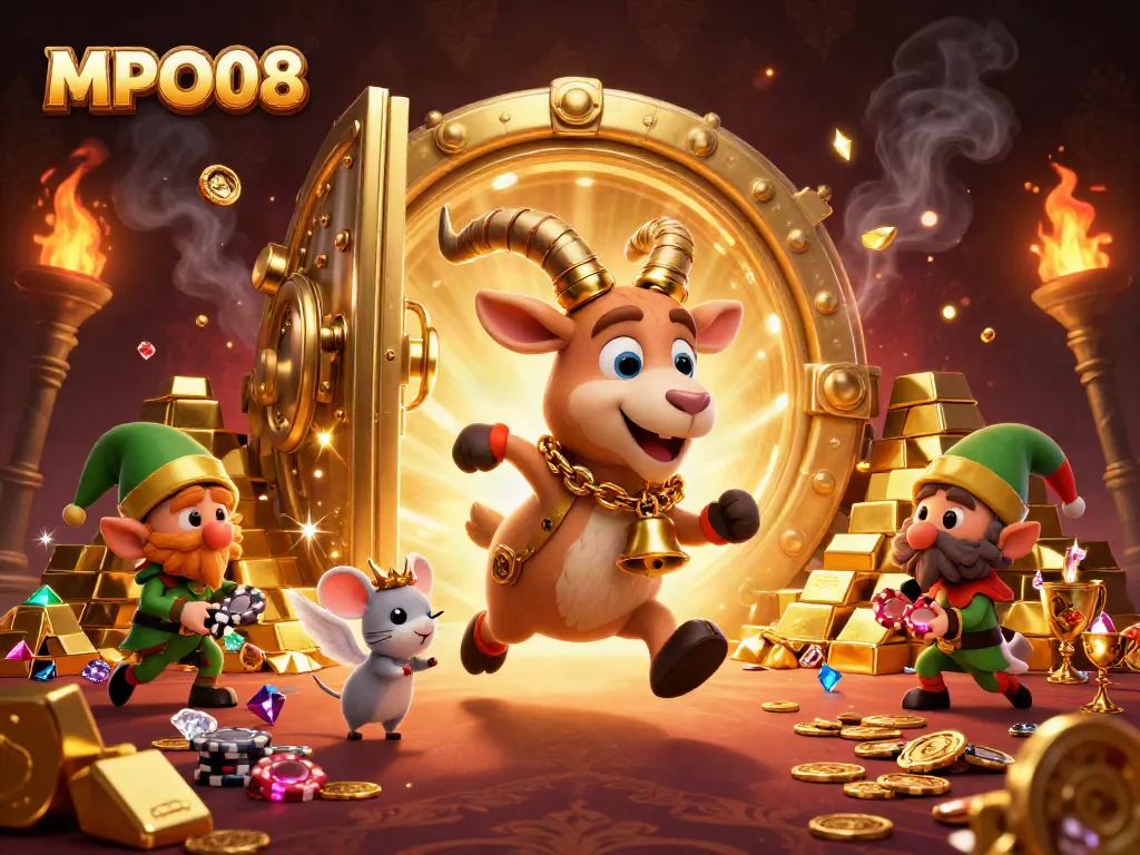 Experience the festive horror of MPO08's unique casino with gremlins stealing chips.