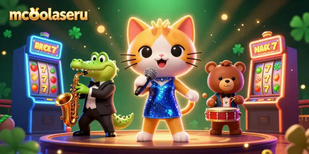 Permainan kasino mengasyikkan di mcdbolaseru dengan karakter kucing jazzy, buaya, dan beruang muda.