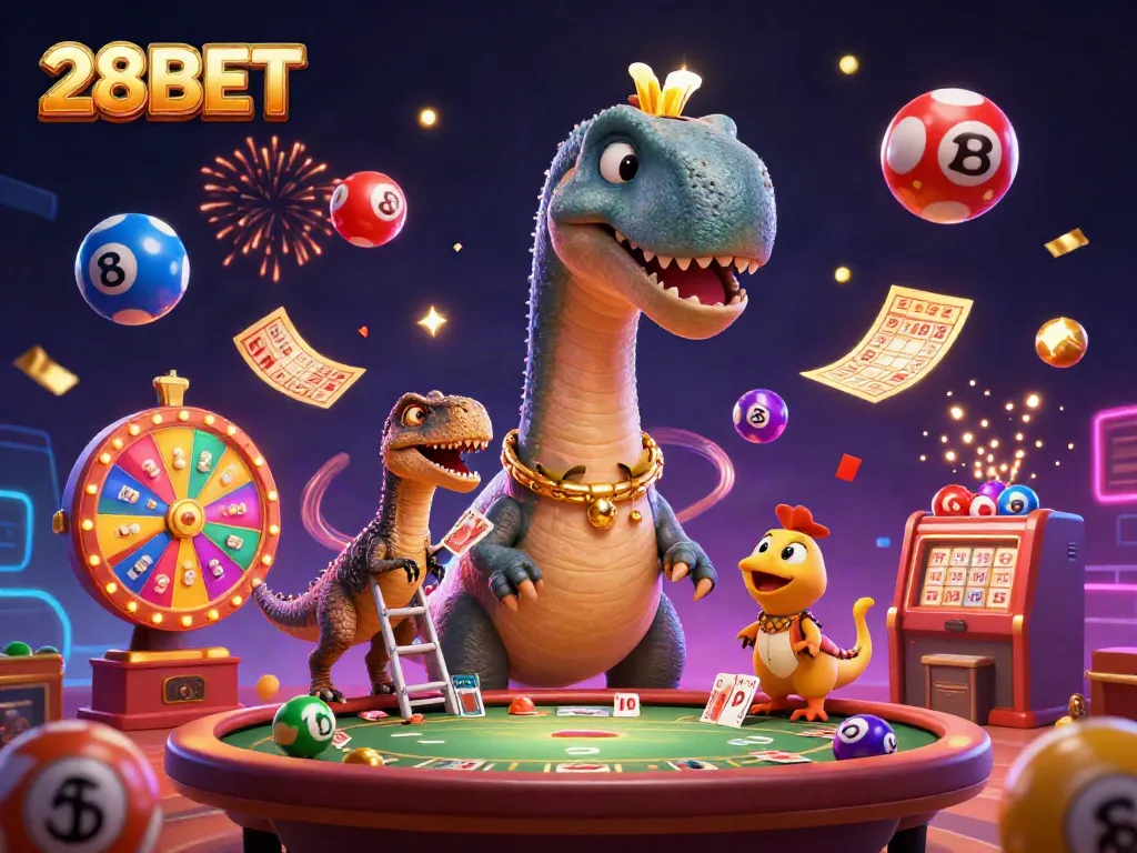 Experience thrilling action at 28BET with a vibrant casino scene filled with games and excitement