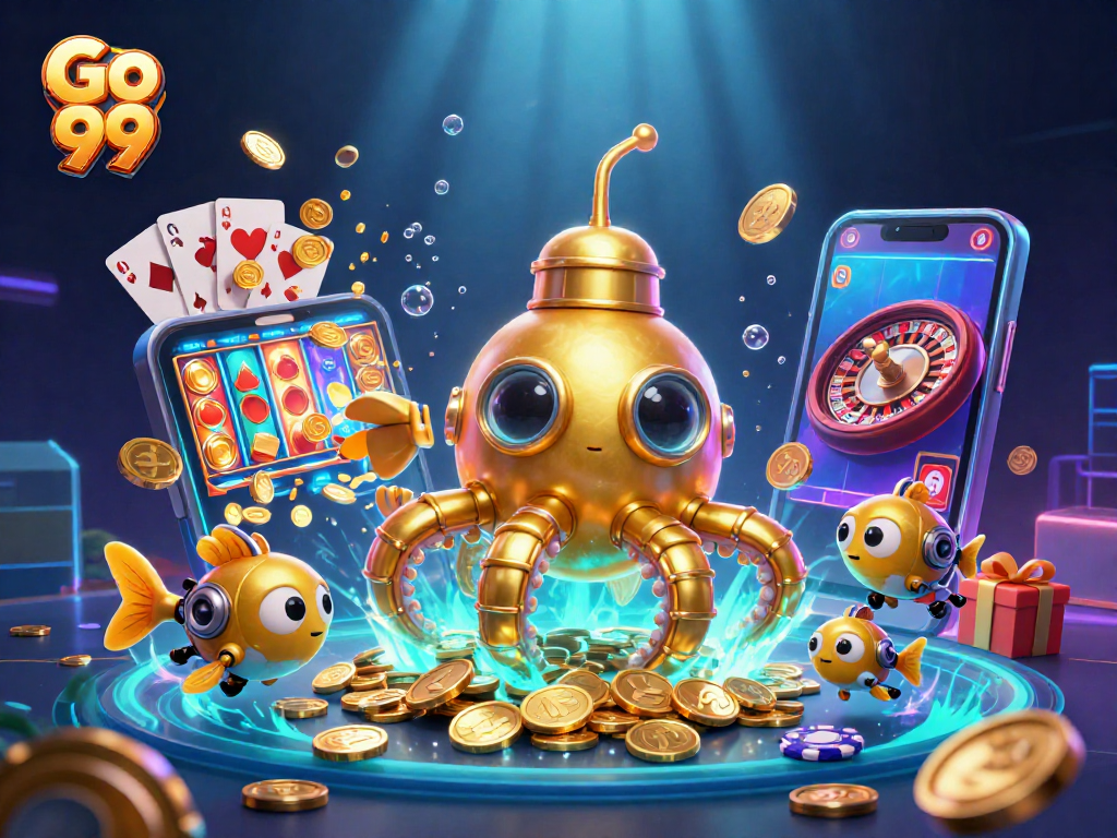 Engage in exciting slots at Go 99 with a golden kraken and underwater treasures.