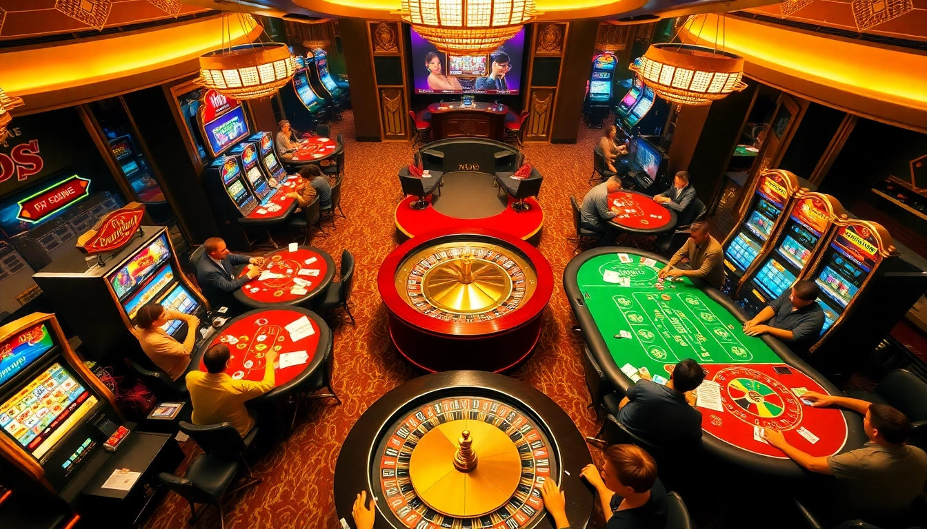 Rasakan sensasi di kasino dengan Datukwin Alternatif yang menampilkan meja poker dan mesin slot yang penuh warna.