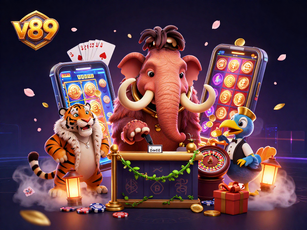 v89 menawarkan pengalaman slot dengan bonus menarik dan akses cepat, dipandu pemandu bouncer kasino berkarakter