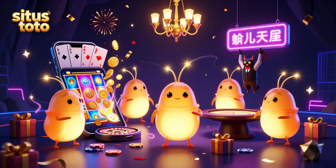 Kunjungi situs toto dan nikmati pengalaman bermain kasino 3D dengan sinar warna-warni dari karakter yang bersinar dan elemen judi yang menarik.