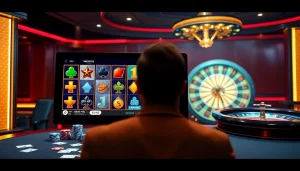 Engaging in thrilling online gambling at BLACKOWL88 with vibrant casino visuals.