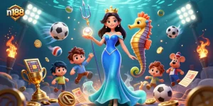 Engage with the dynamic casino scene of n188, showcasing vibrant sports betting elements and underwater treasures.