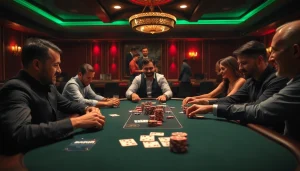 Melihat permainan poker yang dinamis di https://abrakamakra.cz/jak-vyrobit-hackovanou-meduzu/ dengan dealer dan pemain terlibat.
