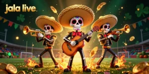 Experience jala live action with dynamic skeleton mariachis and vivid sports betting elements.