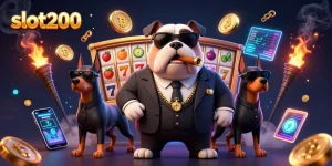 slot200 menawarkan untuk memainkan mesin slot dengan karakter unik seperti bulldog mafia dan Doberman dalam ilustrasi 3D.
